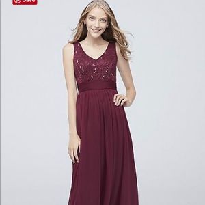 Mesh & Sequin Lace Dress with Pleated Waist